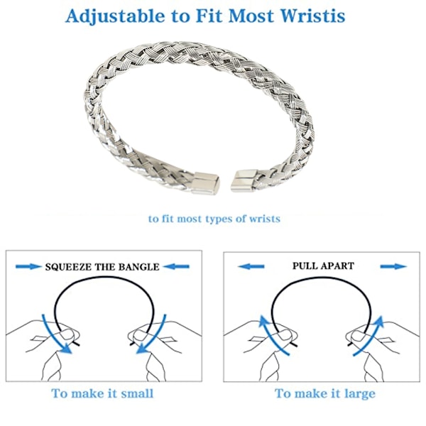Manschettarmband, armbandskedja för kvinnor Unik vävd vete födelsedagspresenter