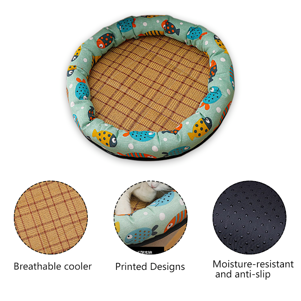 Sommermåtte Kennel Kattenest Kold Pude Dyretilbehør, Rattanmåtte Kattekøler Sovemåtte, Squishmallow Dyreseng