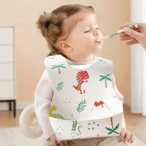 Babyhaklappar – 50-pack Engångshaklappar för 6 Månader och Uppåt – 3-lagers Skydd för Småbarn, Pojkar och Flickor