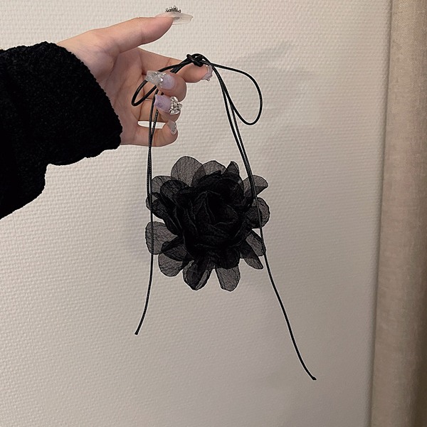 2 stk. Blomst Rose Choker Halskæde Stor Blomst Camellia Choker Halskæde til Kvinder Sommer Strand Halskæde Smykker til Kvinder Piger