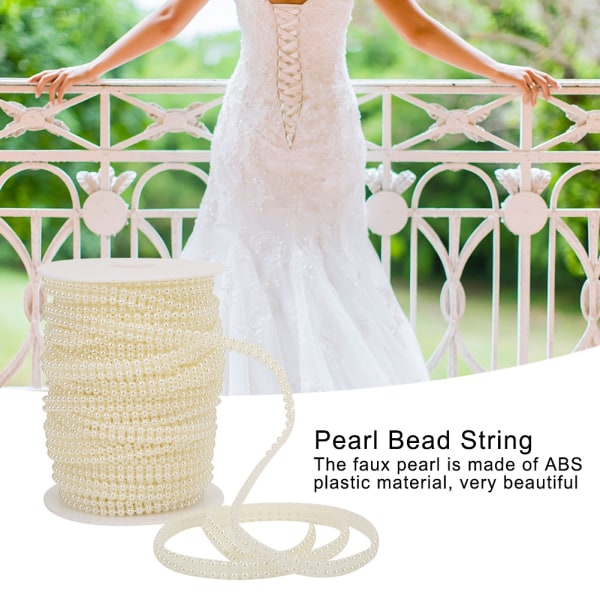 4mm 25m Dubbel rad Faux Pearl Bead String Kläder Skor