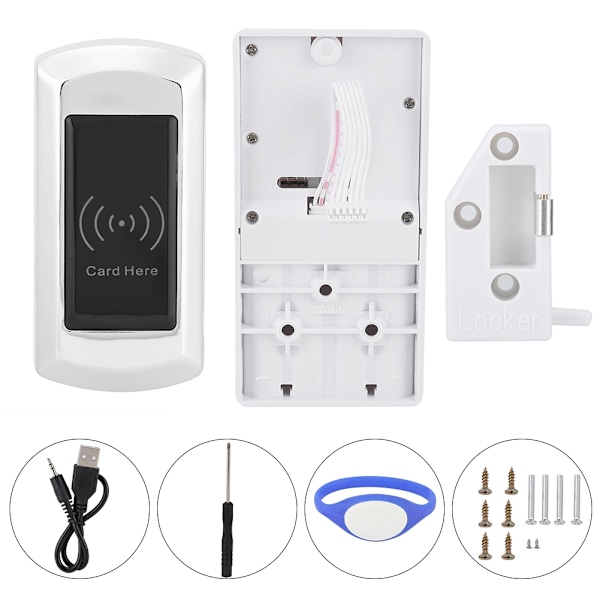 Smart Digital Induktionslås Elektroniskt Skåplås Sauna Spa Gym (Silver)