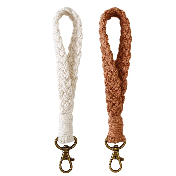 2 st Nyckelringar Handgjorda Armband Nyckelring Lanyard i Landstil Handgjord Hållare för Kvinnor