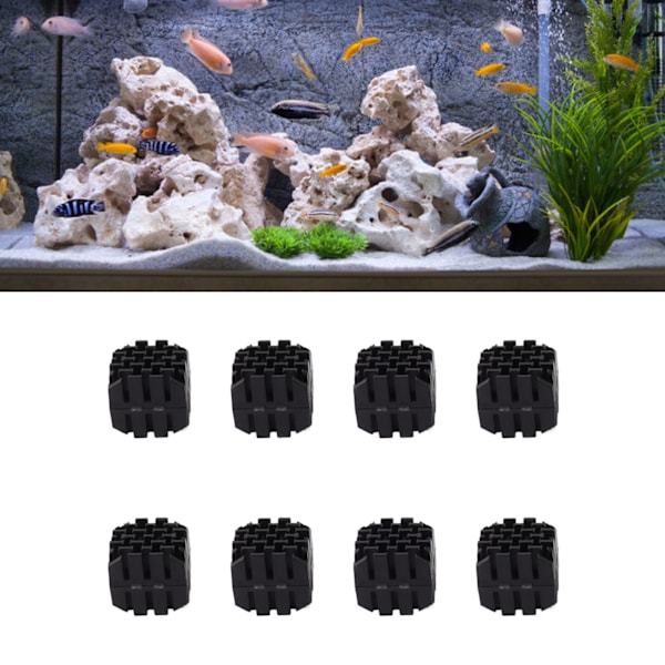 50 stk Biokuler Filtermedium Bulk med Mesh Bag for Utendørs Dammer Akvarium Filter Kvadrat