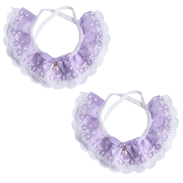 2PCS Hund Katt Halsband Vattendroppe Pärla Båge Spets Husdjur Haklapp Söta Halsdukar Halsband Halsrem för Husdjur Kostym Tillbehör