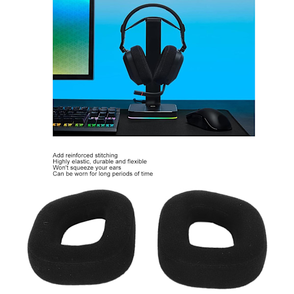 Kuulokkeiden korvatyynyt melua vaimentavat paksunnetut pehmeät hengittävät korvaustyynyt Corsair HS80 RGB -kuulokkeille