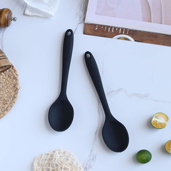 Silikon nonstick blandningsskedar set 2 - delar, hög värmebeständig till 480°F, hygieniskt köksredskap i ett stycke, för set för omrörning