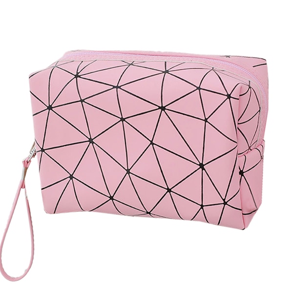 Enkel Stil Sminkväska PU Ringer Sminkväska Handbagage Toalettväska Bärbar Fitness Förvaringsväska