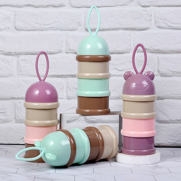 Melkepulverdispenser, Stabelbar, På Farten, Baby, Barn Melkepulverdispenser & Snacks Oppbevaringsbeholder