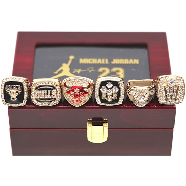 1991, 1992, 1993, 1996, 1997, 1998 Koripallo Chicago Championship Replica Bulls Champ Renkaat Setti Laatikossa Lahjat Isille Nuorille Lapsille Miehille Pojille 23 MVP