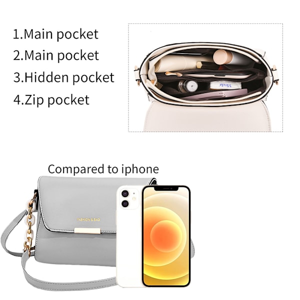 Liten Crossbody Skulderveske for Kvinner, Mobiltelefonvesker Kortlomme Lommebok Pung og Håndvesker