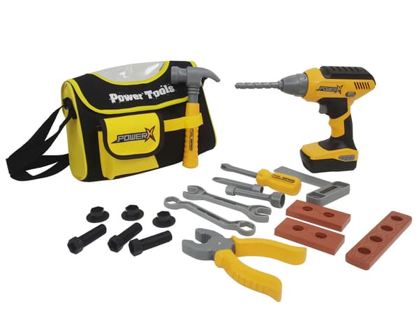Power X Tool Set with Electric Drill and Case multifärg multicolor