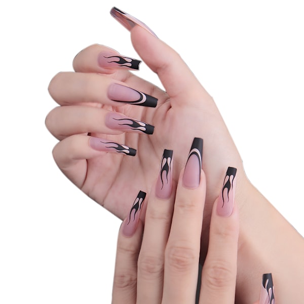 Avtagbare falske neglplaster, lange negler, ballettnegler, negltips, neglplaster (24 stk)