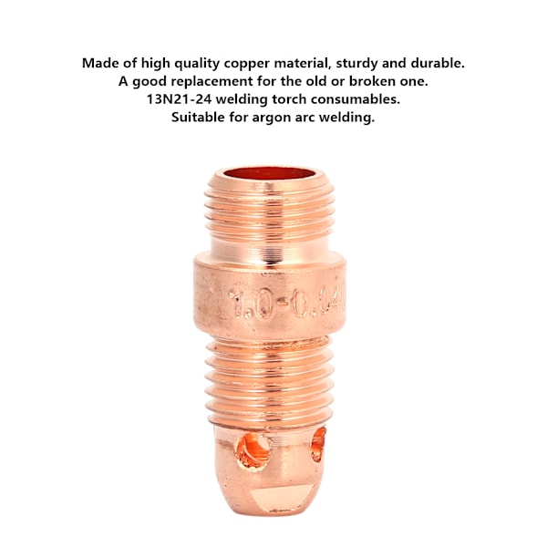 10 stk/sett 17CB20 Kobber Kollektkropp TIG Sveisebrenner Sveiseforbruksvarer (1,0 MM)