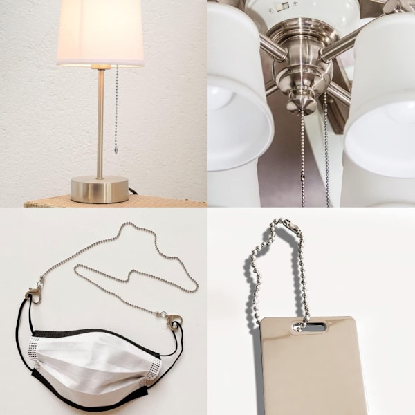 2,4 mm Metallkulkedjor, Halsbandkedja Kulpärla, 10 Yards Pärlkedja Kulkedja Bulk Pärlkedja, Hundbricka, DIY-Hantverk
