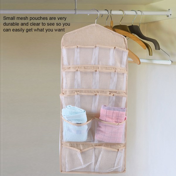 Dubbelsidig Multi-Pocket Hanging Closet Organizer BH Underkläder