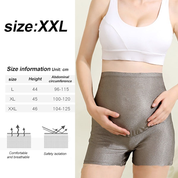 Säteilyltä suojaavat turvalliset ja terveelliset raskausshortsit, hopeaharmaa, L-XXL