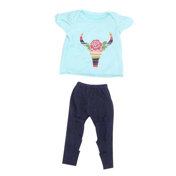 Byxor Kortärmad Skjorta 18 tum Dockkläder Outfit Nyfödd Babydockor Kläder SetQD18-052