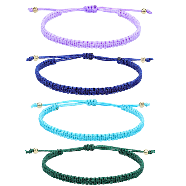 4 stk Justerbare Armbånd for Kvinner, Smykketilbehør for Kvinner og Tenåringsjenter, Lykke