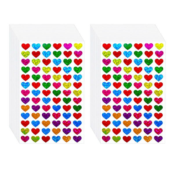Hjärtklistermärken för dekoration Färgade etiketthjärtan för konst, hantverk, festtillbehör och scrapbooking, 40 ark