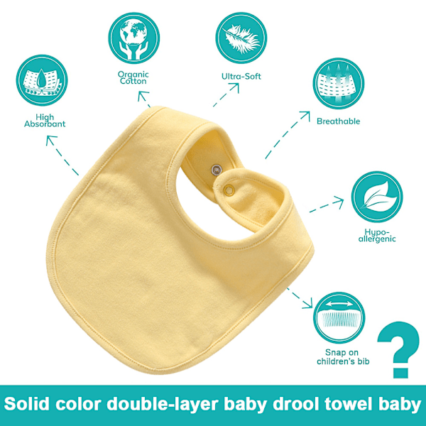 Baby Bandana-Slobber-Smekker Bløde og Absorberende Økologiske Bomulds-Bandana-Smekker Sæt til Drenge Piger Nyfødte Unisex