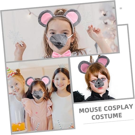 Museørehodeplagg - Dyreører Pannebånd for Fester og Cosplay (Museører) Pink