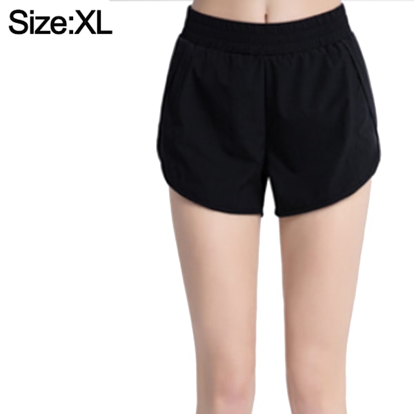 Løpeshorts for kvinner med lommer, høyt liv, atletiske trenings- og gymshorts for kvinner