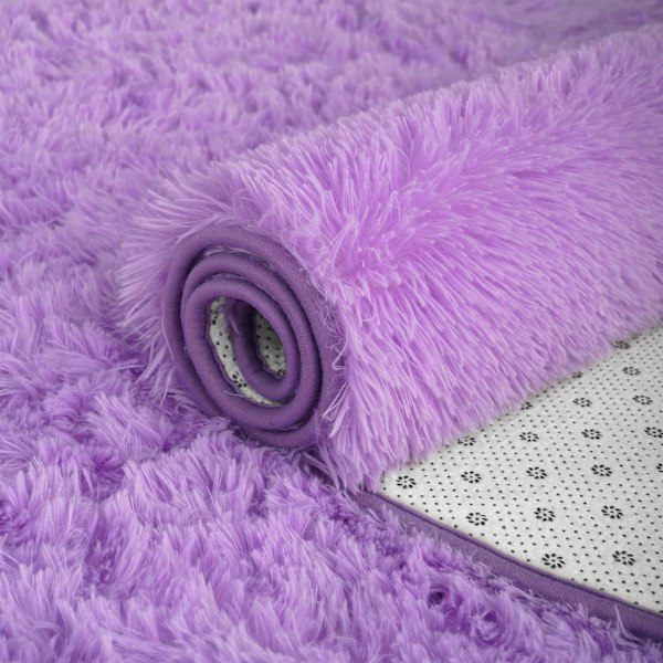 Oval fluffig matta, modern plyschig shaggy matta för barns sovrum, extra bekväm söt barnkammarematta, sängmatta för pojkar och flickors rum, hemdekormattor
