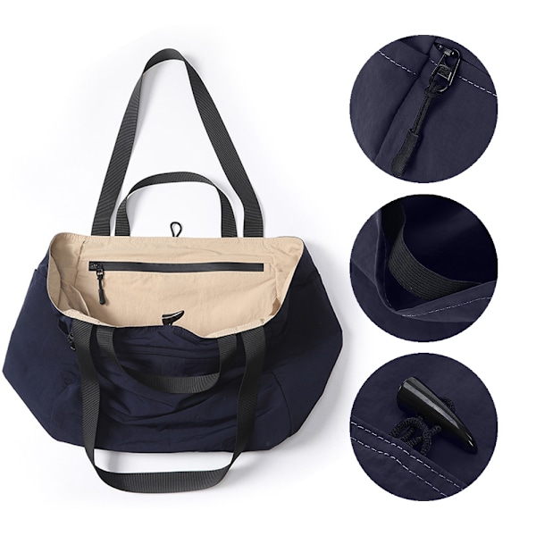 Stor Tote Bag for Kvinner Arbeid Reise - Foldbar Lett Utility Skulderbag