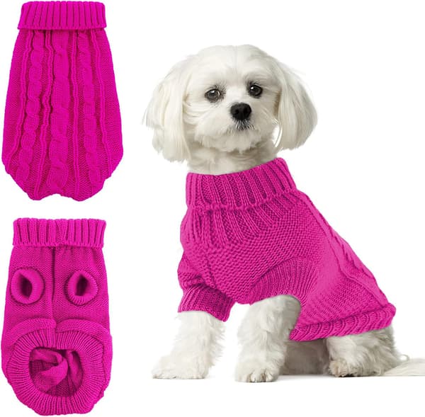 Small Dog Sweater, Classic Solid Color, Male/Female Knitted Winter[TT]