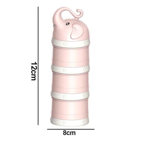 Melkepulverdispenser for baby, stabelbar beholder for blanding av melkepulver, Mixie-flaske for reiser