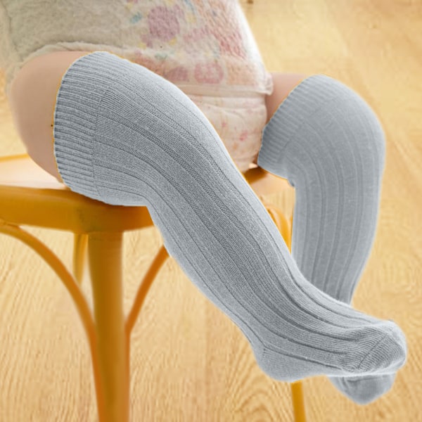3 par babystrumpor i stickad knähöjd, mjuka och hudvänliga