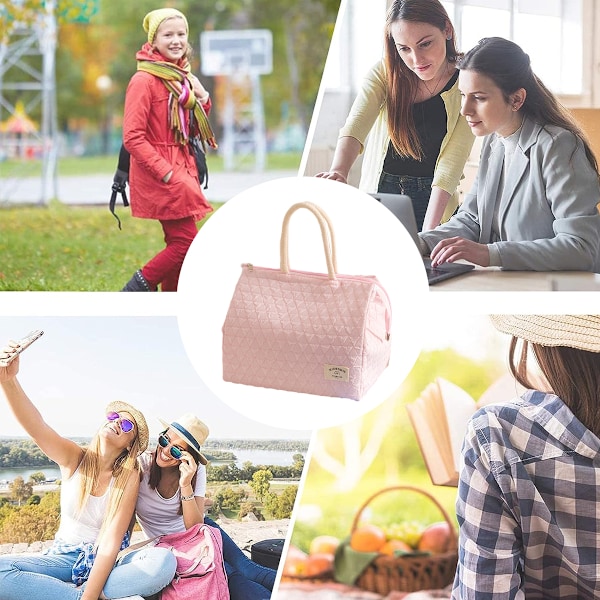 Isolerad Lunchväska Enkel Bento Kylare Lunchväska för Lunchlåda för Kvinnor Män Vuxen Picknick Arbeta Vandring Strand