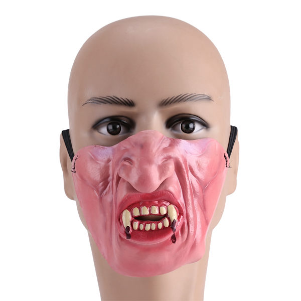 Halvmask Rolig Läskig Andningsbar Latex Mask Karneval Halloween Fest Spöke Rekvisita #Vampyr