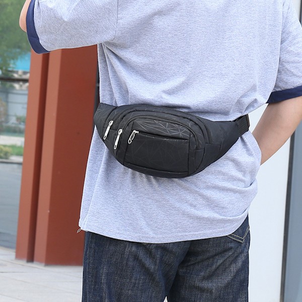 Casual bröstväska för män randig mobiltelefon midjeväska mode en-axlad crossbody sport ryggsäck