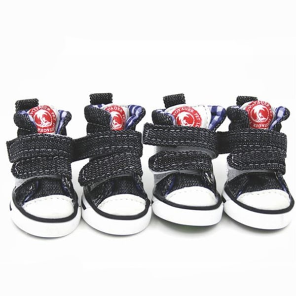 Hundesko Sneaker Pet Velcro Canvas Sko Chihuahua Hvalp Anti-Slip Støvler Sport Anti-Slip Potebeskytter