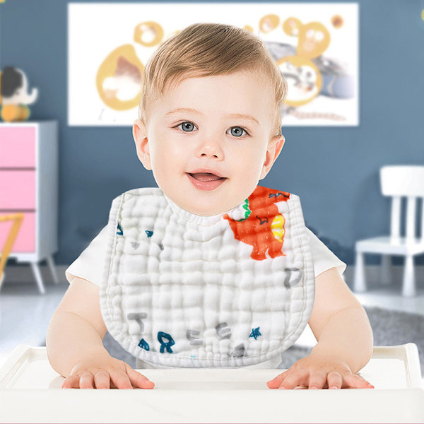 Babyslynger, Dreng/Pige Spænde, Mode Bomuldsslynge, Absorberende Slynge, Kan Effektivt Beskytte Babyens Følsomme Hud (6 stk)