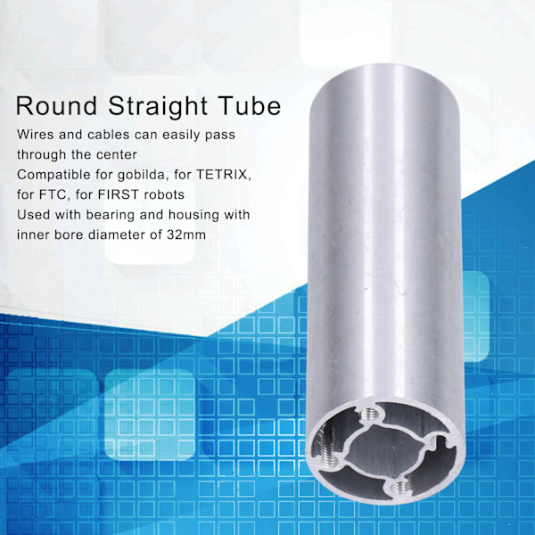 2 st 6063 Aluminiumlegering Rör Runda Raka Verktyg för Robotlager Säte OD 32mm6103-0032-0144