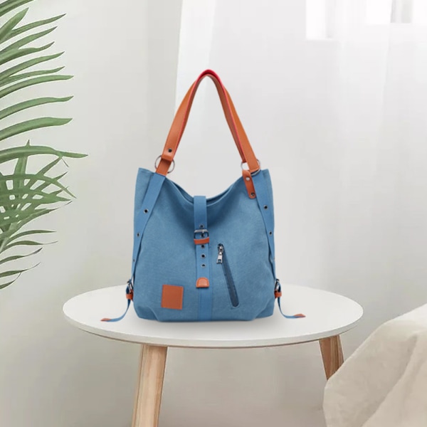 Canvas skulderveske, kan brukes som skulderveske og crossbody