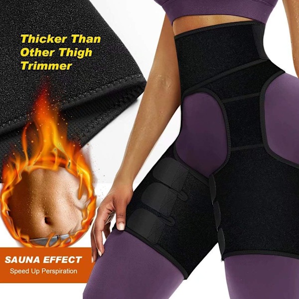 Talje- og Lårtræner Butt Lifter Neopren Hip Raise Lår Slanker Sved Trimmer Plus Size Kvinder og Mænd Træning