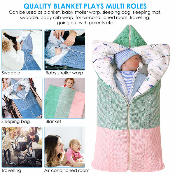 Babyfilt, Vagnomslag, Mjuk Tjock Fleece Varma Filt