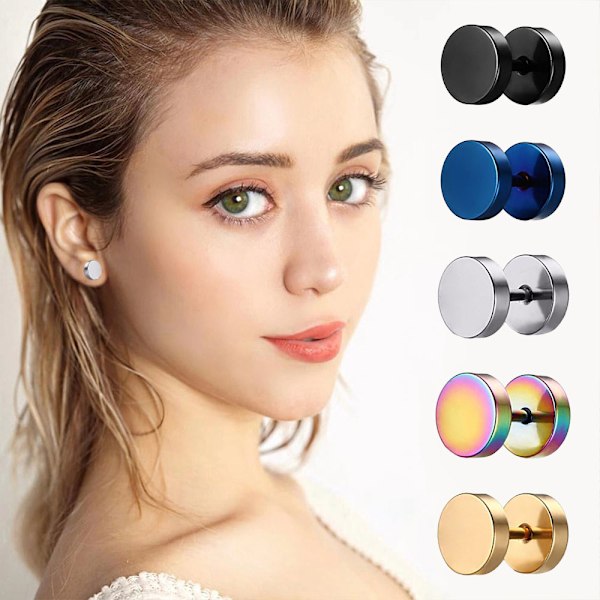 Hantelörhängen Antiallergisk Rostfritt Stål Storlekar 6mm, 8mm, Olika Färger
