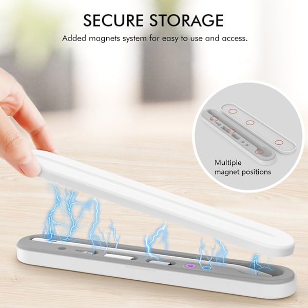 Kompakt magnetisk etuiholder Hard oppbevaringsboks kompatibel for Apple Pencil 2. generasjon/1. generasjon