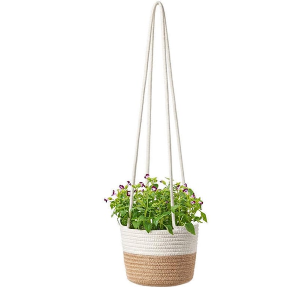 1 st Hängande Korgar för Växter | Hängande Macrame Planter & Vävda Växtkorgar | Hängande Växtkorg för Inomhusväxter | Hängande Växtkrukor för