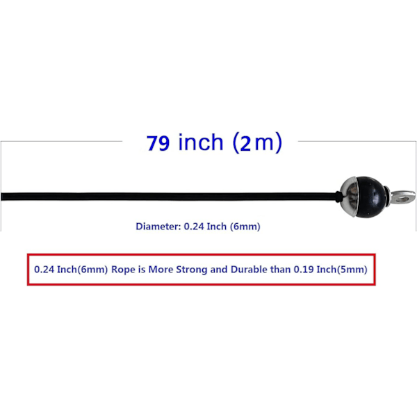 Home Gym Fitness Pulldown-kabelbyte 78 tum， 6 mm justerbar längd för remskiva System Kabelmaskin träningsutrustning, stålvajer med