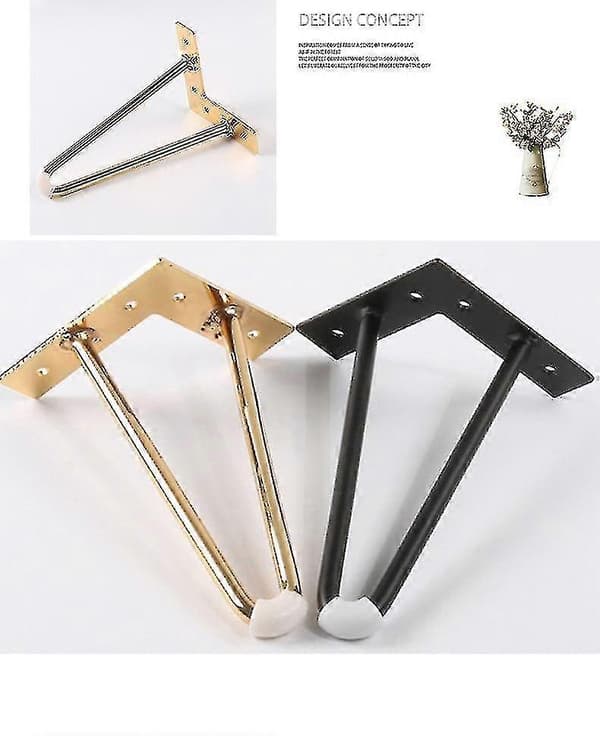 10cm-40cm Jernbordben Skabsfødder Hårnålsbordben Metalmøbelben 1 Styk Sort Black 40cm