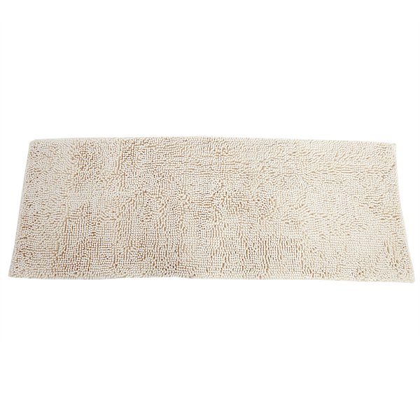 Chenille Anti-slip Vandabsorberende Skridsikker Måtte Badeværelse Stue (Hvid)