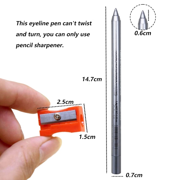 Vattentät Eyelinerpenna - Smudge-Proof - Långvarig, Krämig & Blendbar Formel - Spetsbar Spets