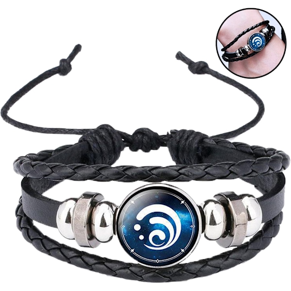 12 stjärntecken armband halsband väva flerskikts läder vänskapsarmband justerbar snöre armband zodiaktecken månhänge halsband smycken