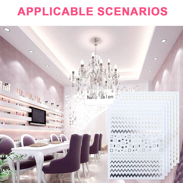 6 Nagelstickers Guld och Silver 3D Nagelstickers Geometriska mönster Nagelstickers Nageldekor
